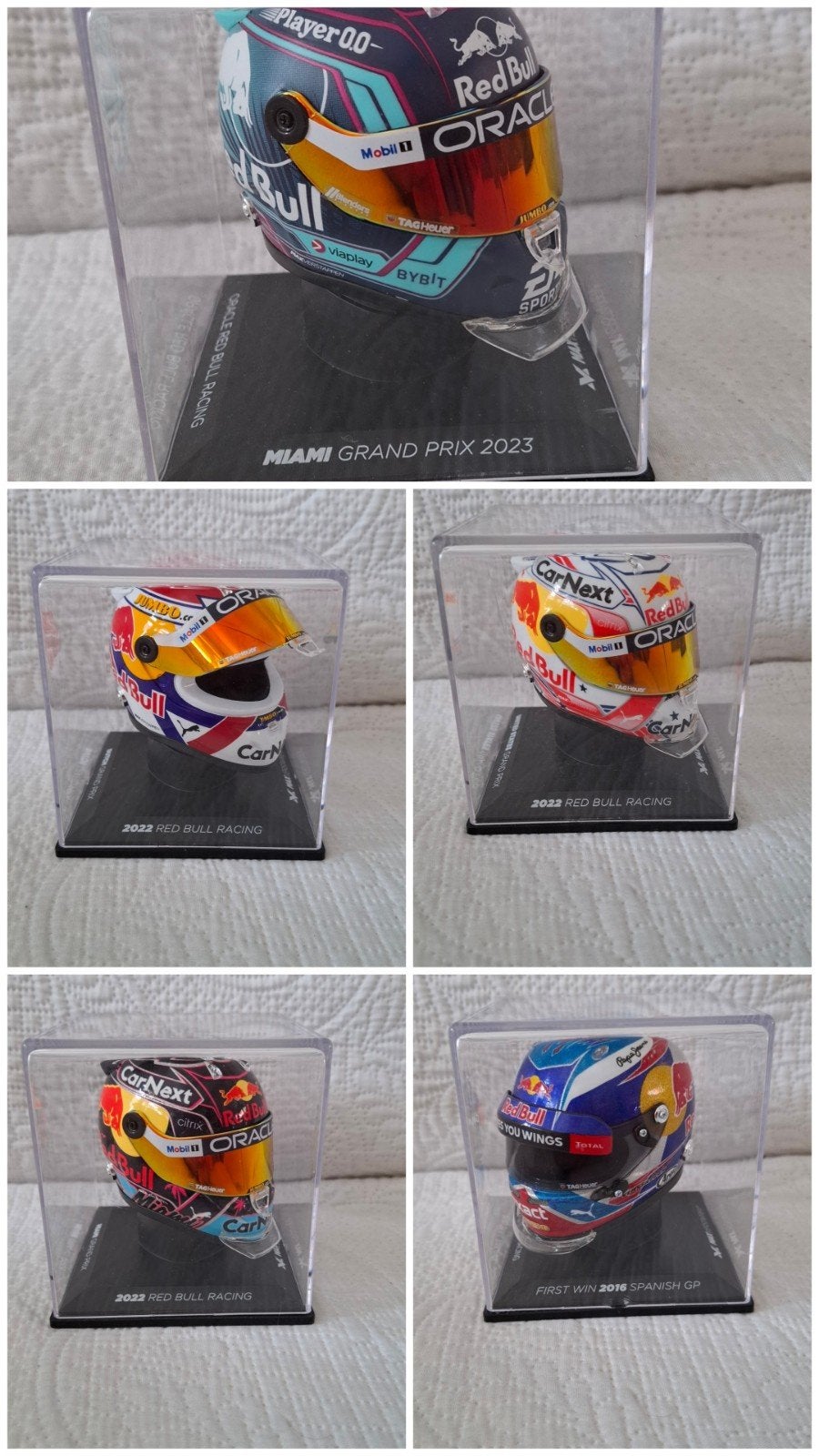 Max Verstappen F1 Helm Collectie 1:4 - Diverse Jaren 5stuks, Verzenden, Zo goed als nieuw, Formule 1