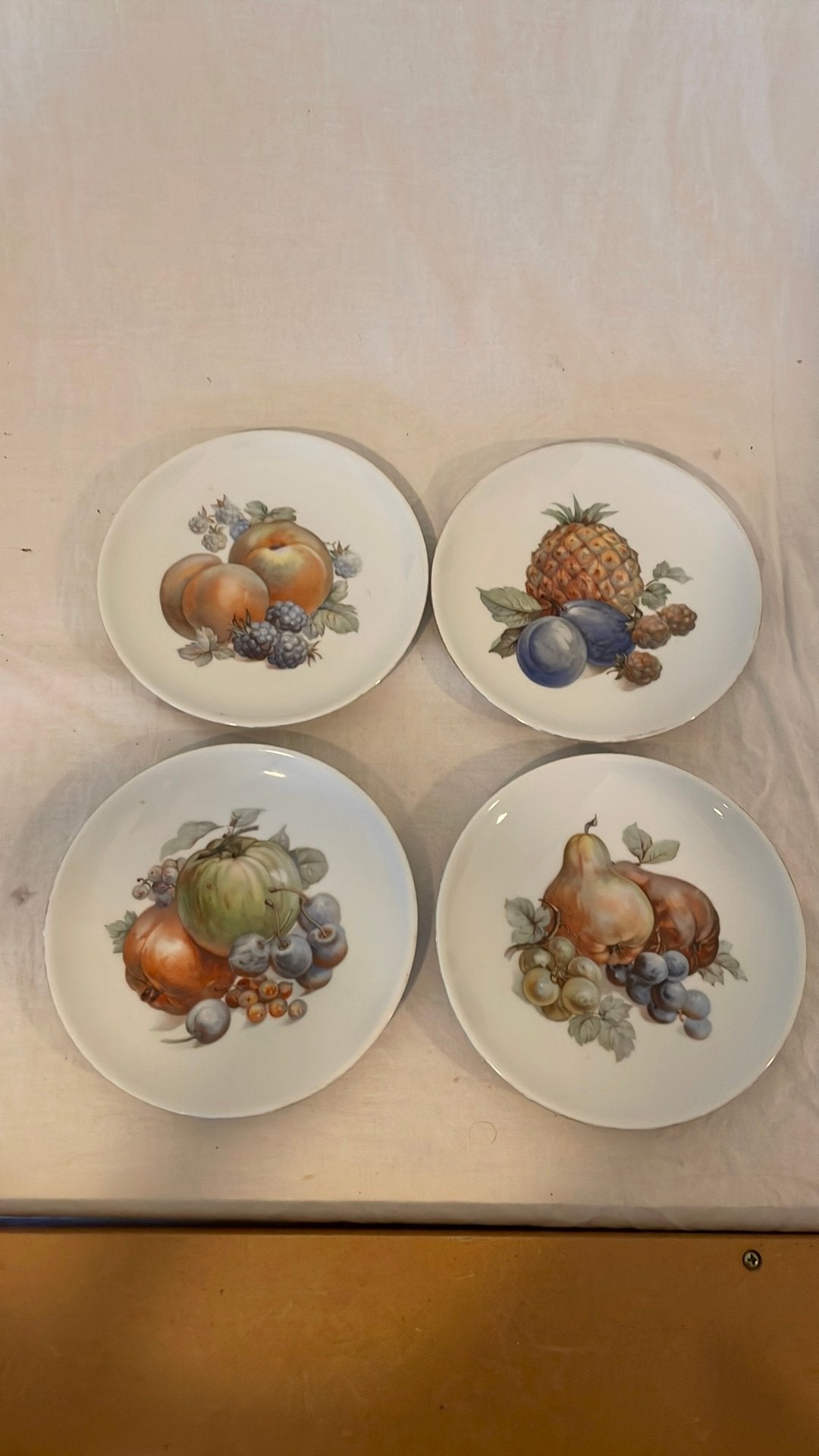 Set van 4 antieke Hutschenreuther porseleinen fruitborden, Ophalen of Verzenden