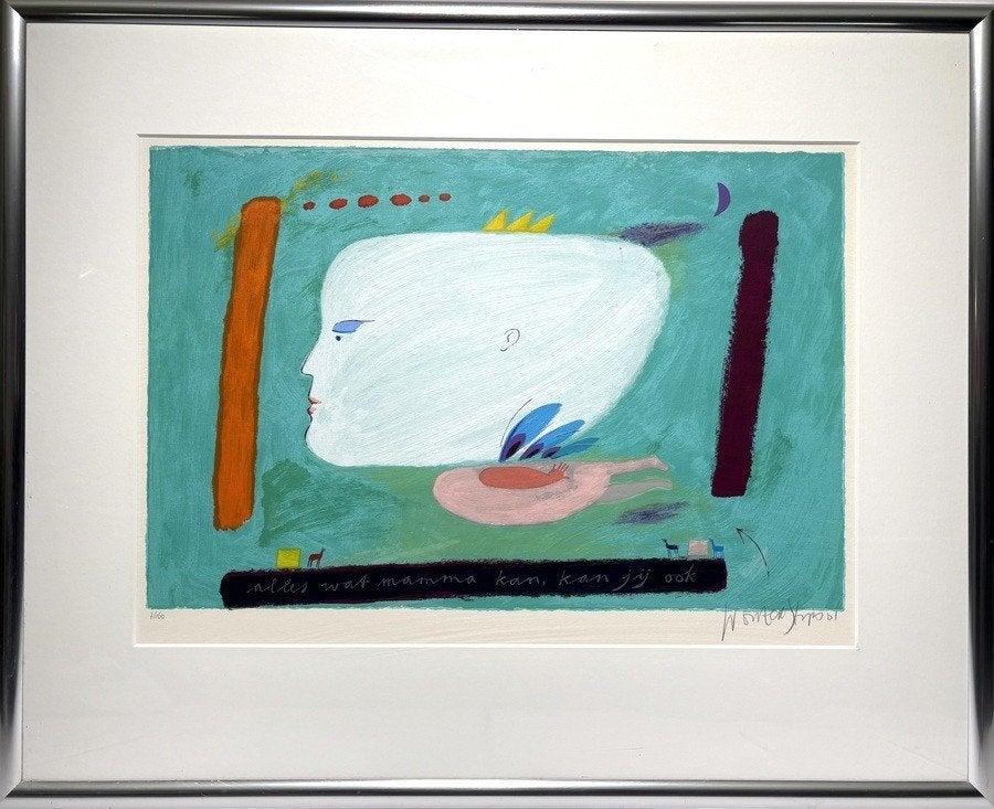 77. Zeefdruk, Wouter Stips - "alles wat mama kan", 2001, Antiek en Kunst, Ophalen