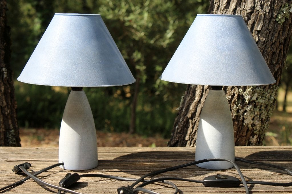 Brocante - Stel schattige schemerlampjes!, Met kap, Ophalen of Verzenden, Zo goed als nieuw, Schemerlamp