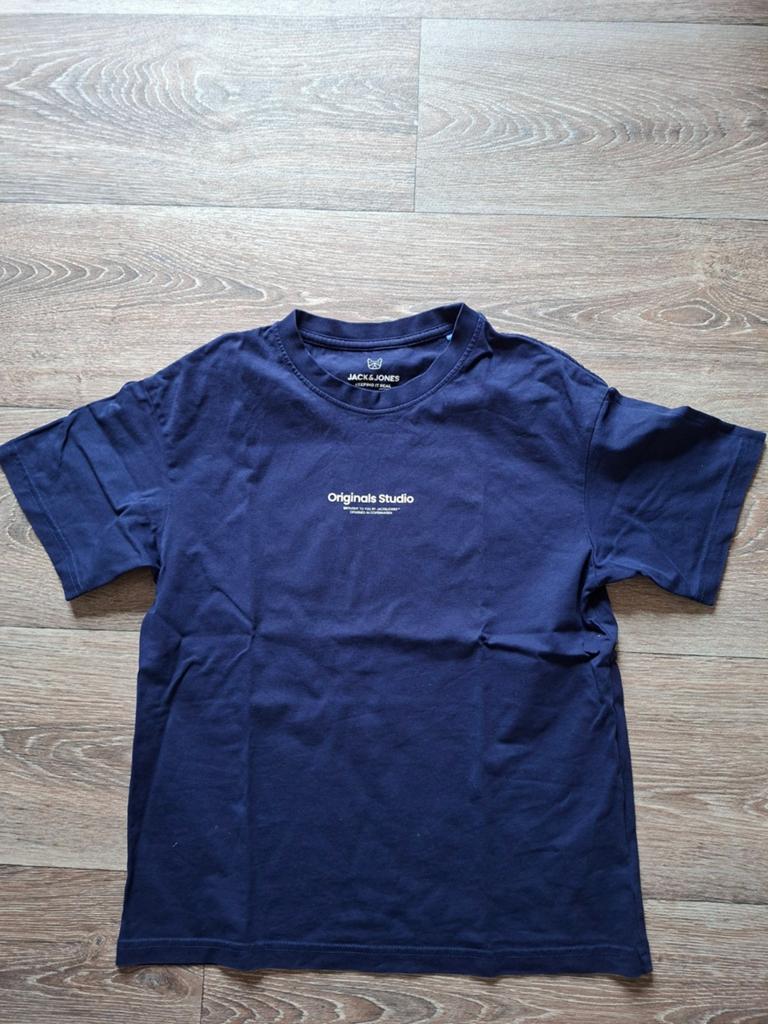 Donkerblauw T-shirt van Jack & Jones maat 152, Kinderen en Baby's, Kinderkleding | Maat 152, Ophalen of Verzenden, Jongen, Shirt of Longsleeve