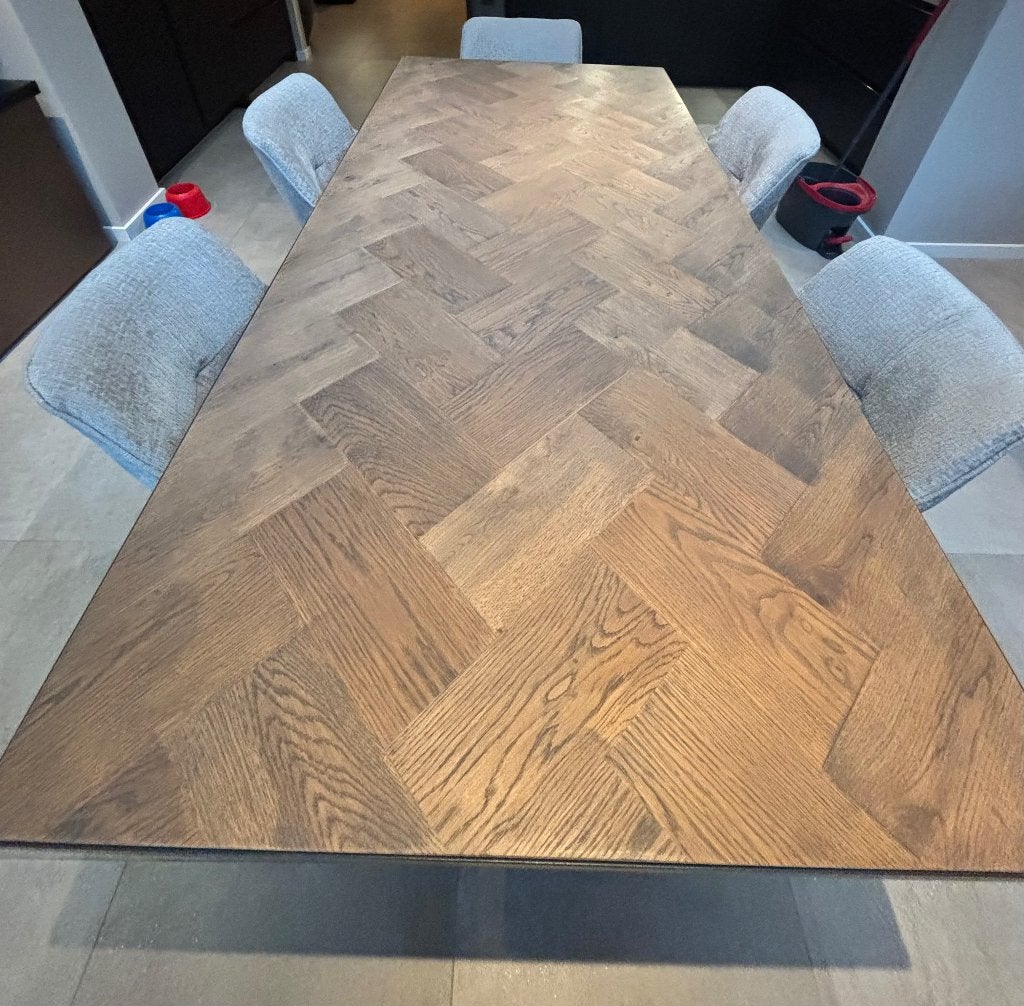 Eettafel te koop 6 zitplaatsen (zonder stoelen), Huis en Inrichting, Tafels | Eettafels, Ophalen, Eikenhout, 200 cm of meer, 50 tot 100 cm