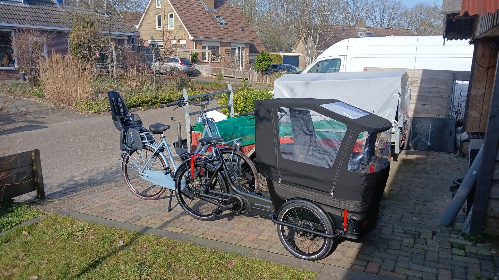 Batavus Fier 3 Bakfiets - Zo goed als nieuw!, Overige merken, 3 kinderen, Huif, Ophalen of Verzenden