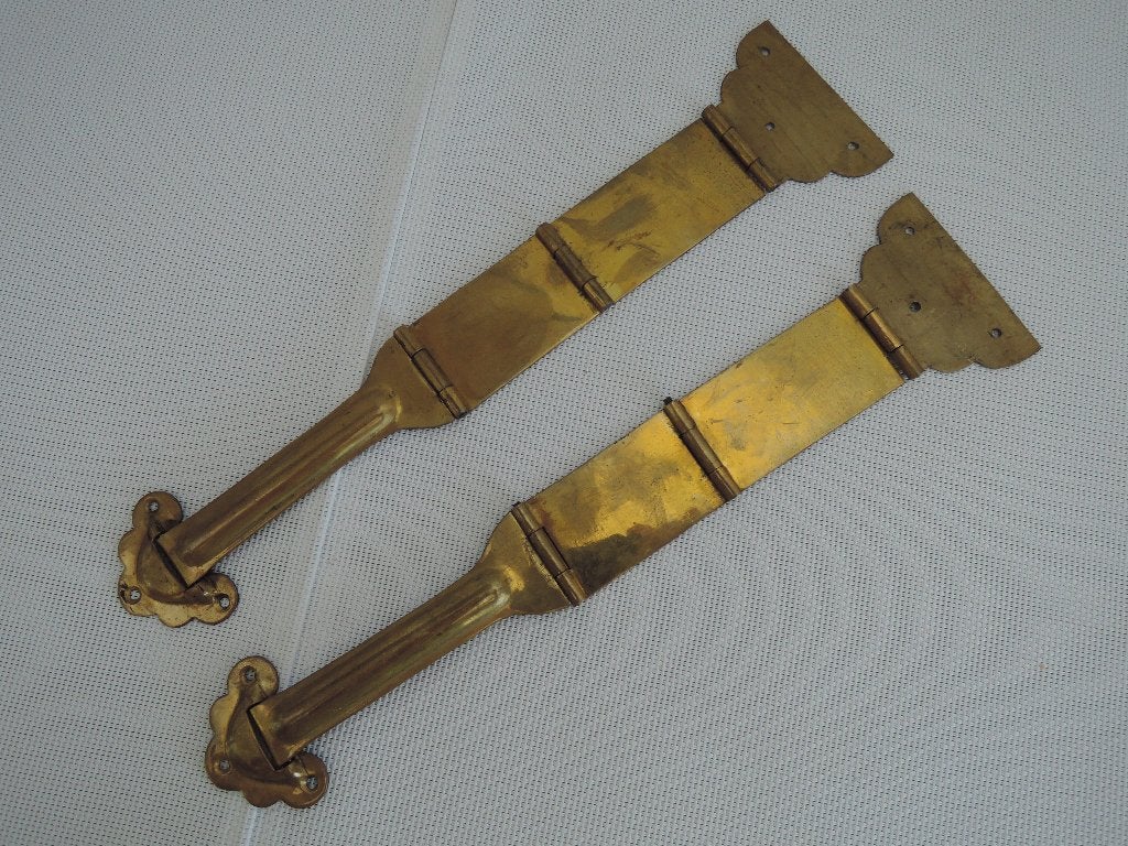 Twee heel lange koperen scharnieren, Ophalen of Verzenden, Gebruikt, Koper of Messing, Scharnier