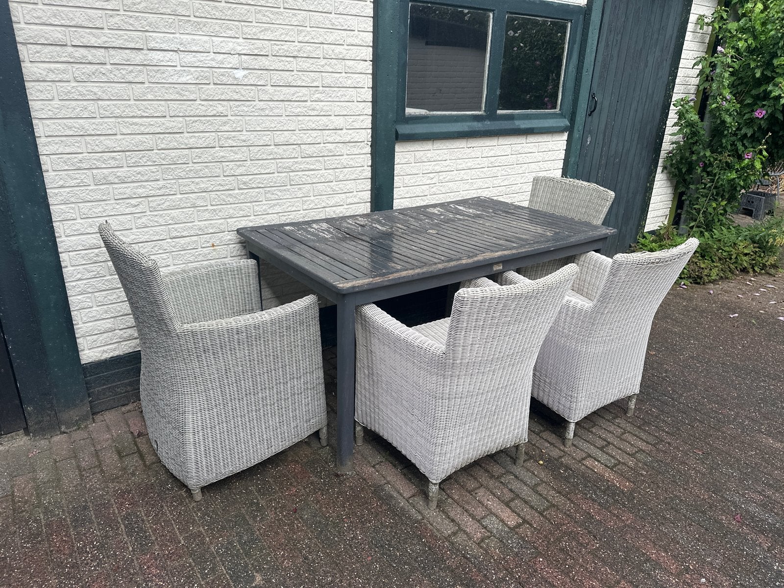 Tuinset met 4 stoelen, Ophalen, 4 zitplaatsen, Gebruikt, Eettafel