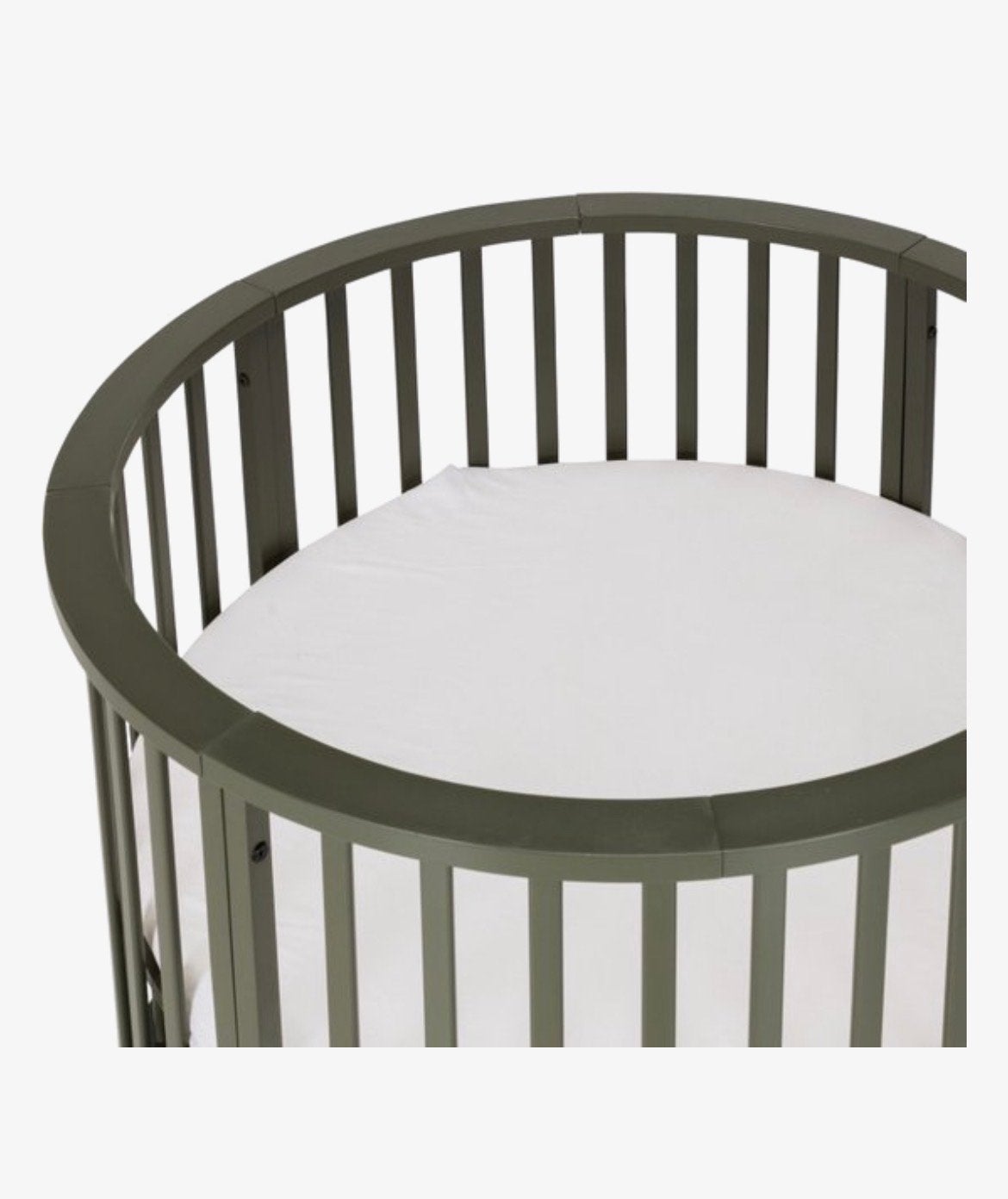 Europe Baby Circa ronde box – donker groen, met matras, Ophalen, Zo goed als nieuw, Rond, Wieltjes