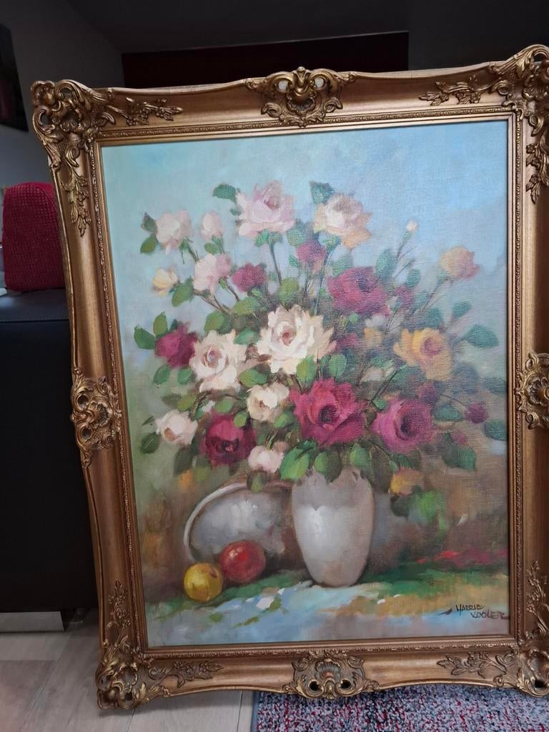 Bloemstilleven van Harrie Koolen in lijst, Ophalen