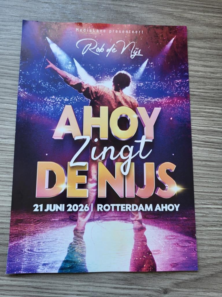 2x Ahoy zingt De Nijs 21 juni 19.00, Tickets en Kaartjes, Concerten | Nederlandstalig, Twee personen, Juni, Levenslied