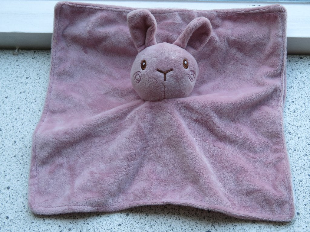 Knuffeldoek konijn of konijntje van Wibra  oud roze velours, Konijn, Ophalen of Verzenden, Zo goed als nieuw, Roze