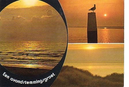 Ansichtkaart 	Terschelling	Avondstemming	3-luik, Verzamelen, Ansichtkaarten | Nederland, Verzenden, 1960 tot 1980, Gelopen, Waddeneilanden