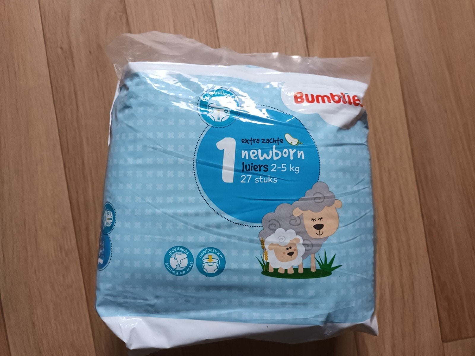 Bumblies 25 luiers maat 1 2-5 kg nieuwe luier nieuw, Ophalen of Verzenden, Nieuw, Overige typen, Overige merken