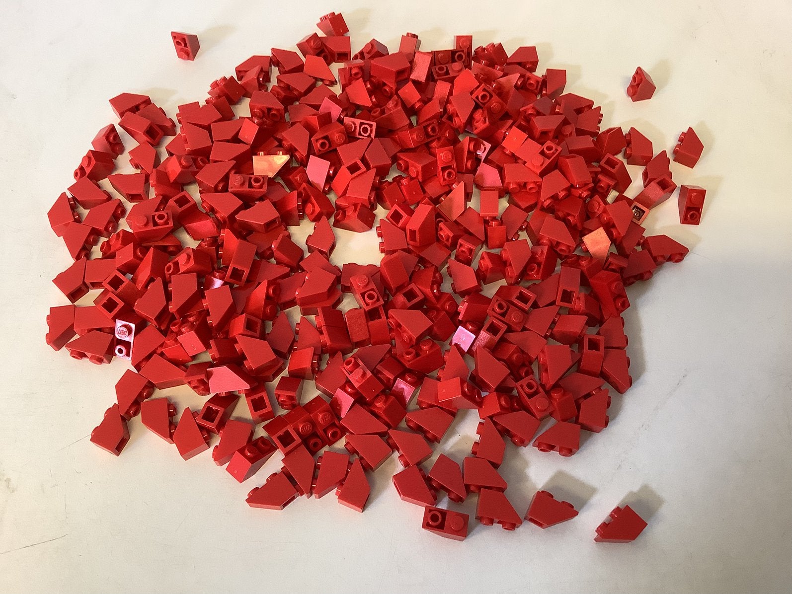 Lego dakpan 45 2x1 omgekeerd rood, Ophalen of Verzenden, Gebruikt, Losse stenen, Lego