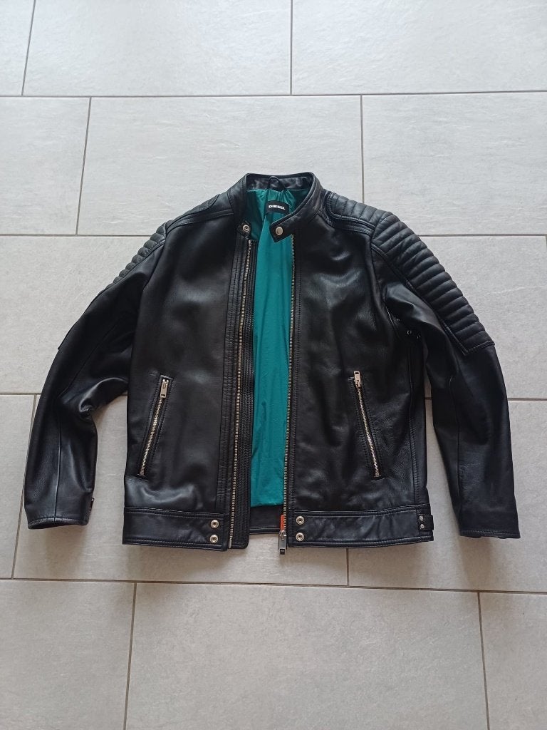 Luxe Diesel leren jas – 100% schaapsleer – zo goed als nieuw, Maat 52/54 (L), Diesel, Zwart, Ophalen of Verzenden