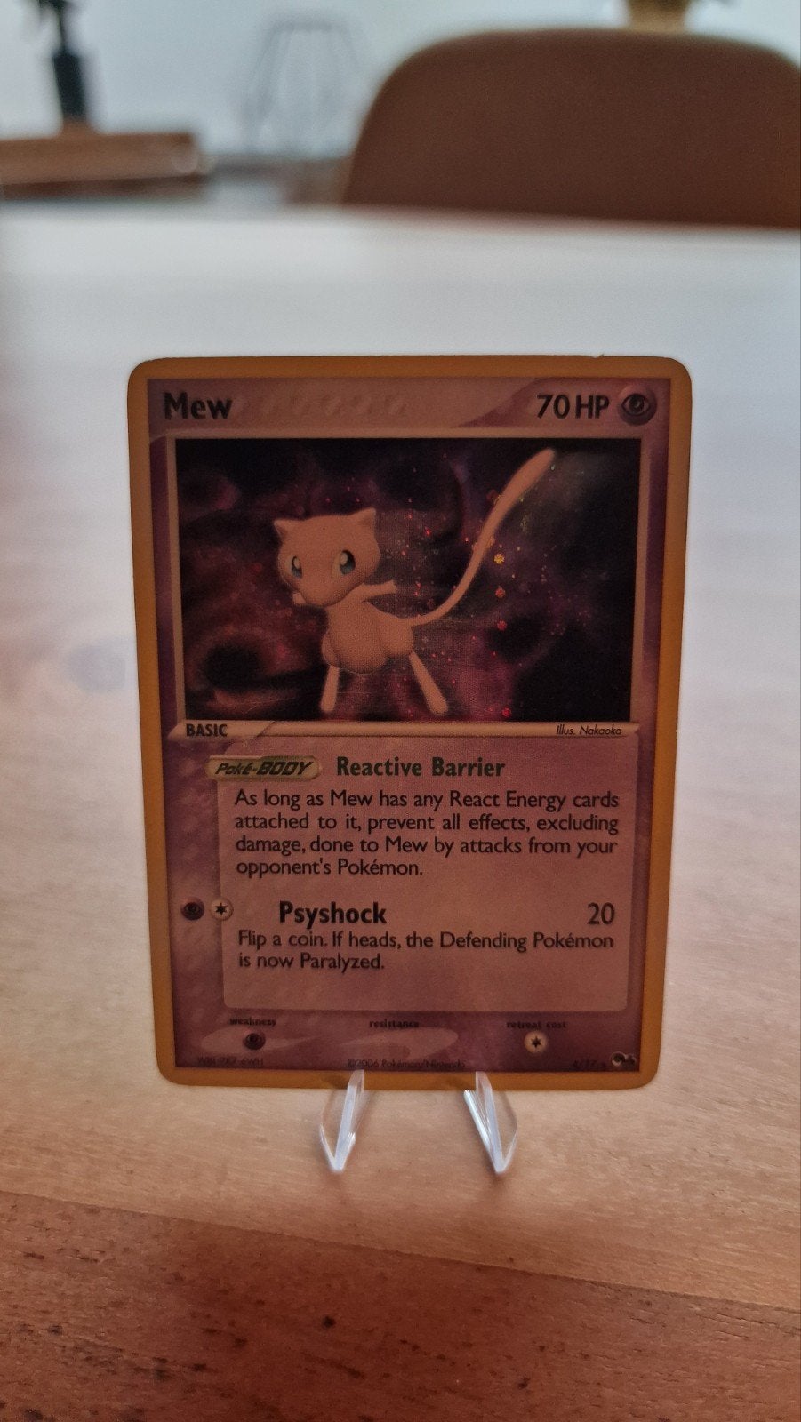Mew 4/17 Holo Nette Staat Pokémon Kaart, Ophalen of Verzenden, Zo goed als nieuw, Losse kaart, Foil