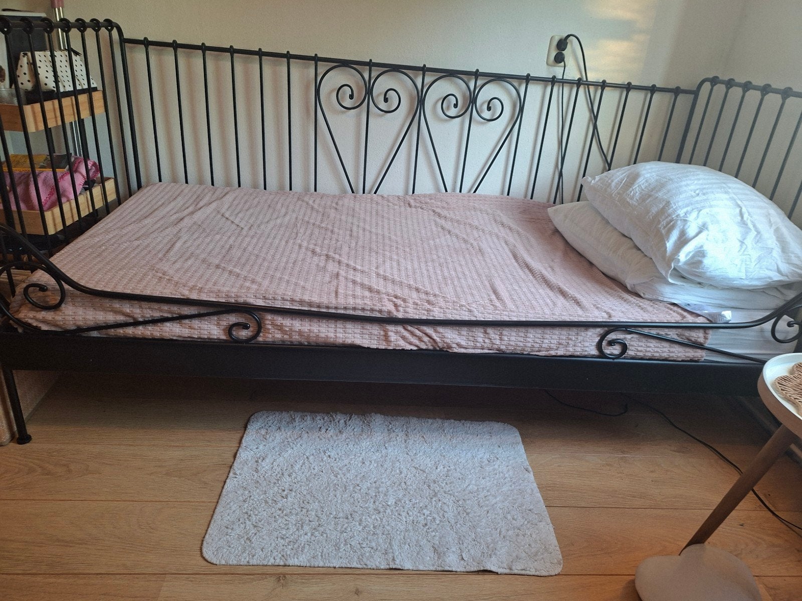 IKEA metalen eenpersoons bedbank, Ophalen, Gebruikt, 90 cm, Eenpersoons