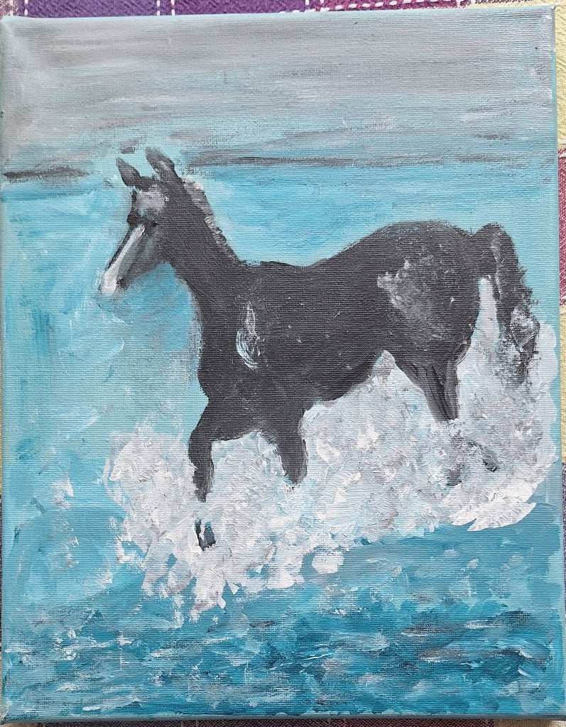 Schilderij, klein, 24×30cm, acril, van W.H., Ophalen, Acrylverf, Doek, Handgeschilderd