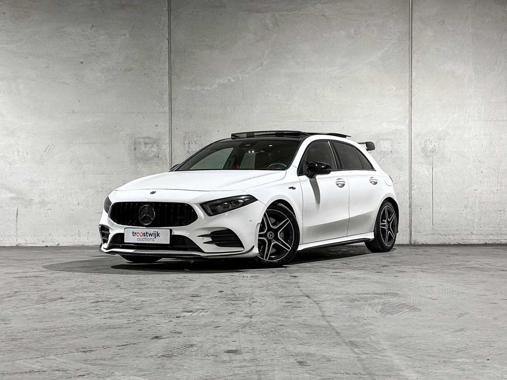 Mercedes-Benz A250 AMG Premium Plus A-klasse 224pk 2019, P-9, Gebruikt, Euro 6, 4 cilinders, Wit