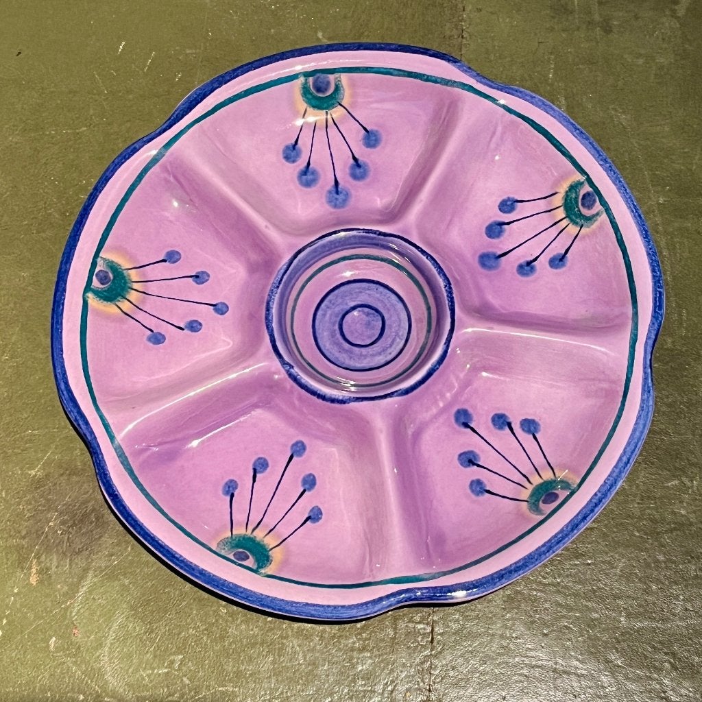 Flora Gouda Lila snack schaal 28 cm vintage, Antiek en Kunst, Ophalen of Verzenden