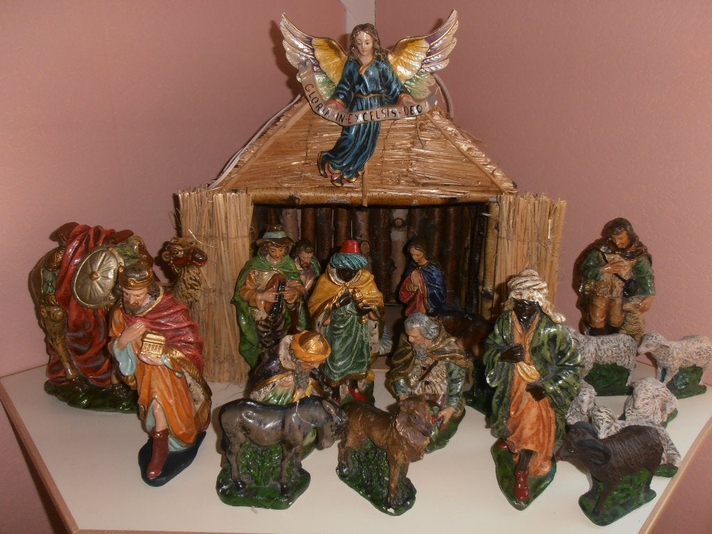 Antieke Kerststal Rond de 80 jaar, Diversen, Ophalen, Gebruikt