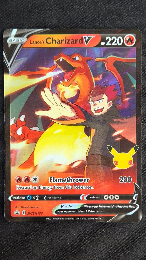 Lance's Charizard V (SWSH133) Pokémon kaart, Ophalen of Verzenden, Gebruikt, Losse kaart
