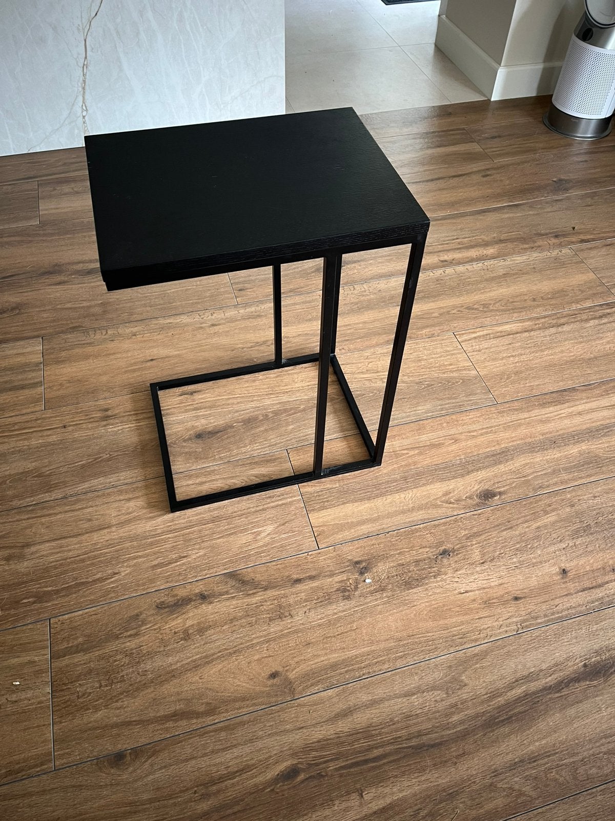 Banktafel eikenhout zwart, Huis en Inrichting, 50 tot 100 cm, Eikenhout, Ophalen of Verzenden, Zo goed als nieuw