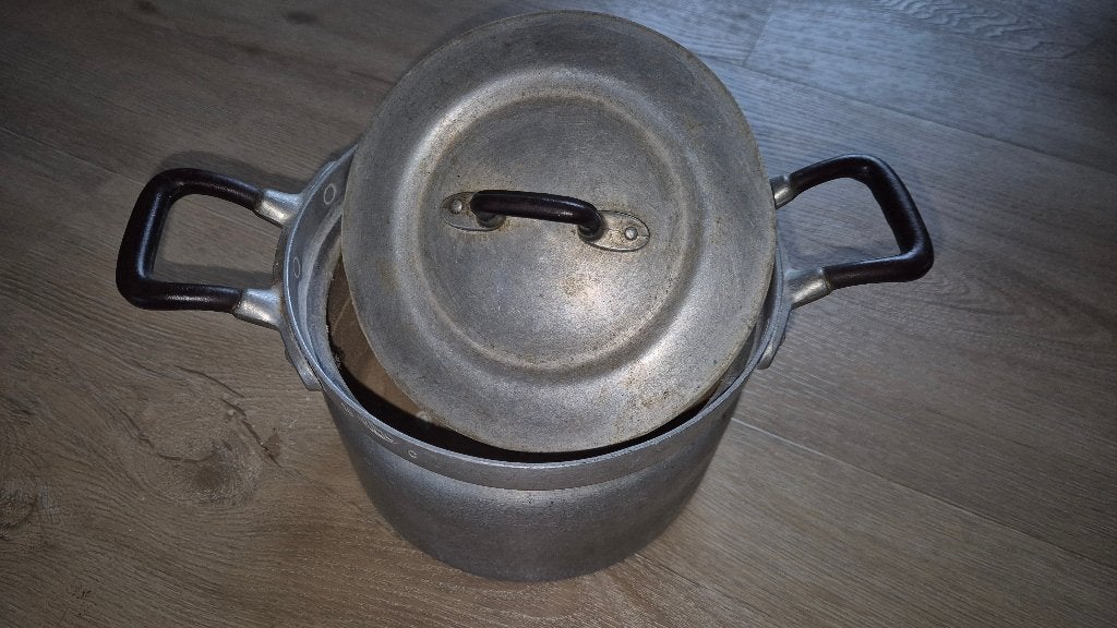 oude antiek kookpan met deksel, Gebruikt, Aluminium, Ophalen of Verzenden, Kookpan