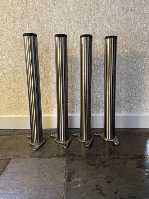 chroom tafelpoten, Huis en Inrichting, Tafelonderdelen, Ophalen, Minder dan 50 cm, Gebruikt, 50 tot 100 cm