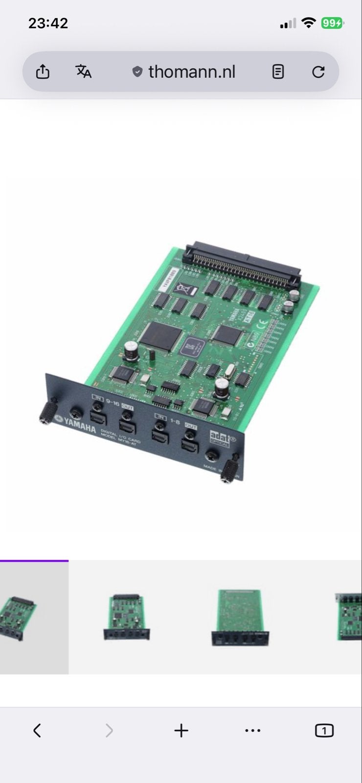 Yamaha MY8-AT ADAT Digital I/O Card voor Mixers, Muziek en Instrumenten, Mengpanelen, Ophalen of Verzenden, Gebruikt