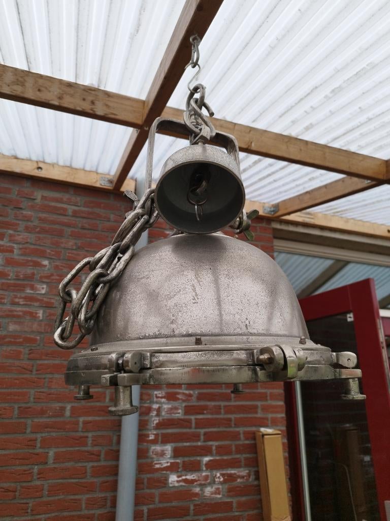 Robuuste industriële hanglamp, model Robusto/Thor/Madera, Ophalen, Zo goed als nieuw, Glas, Minder dan 50 cm