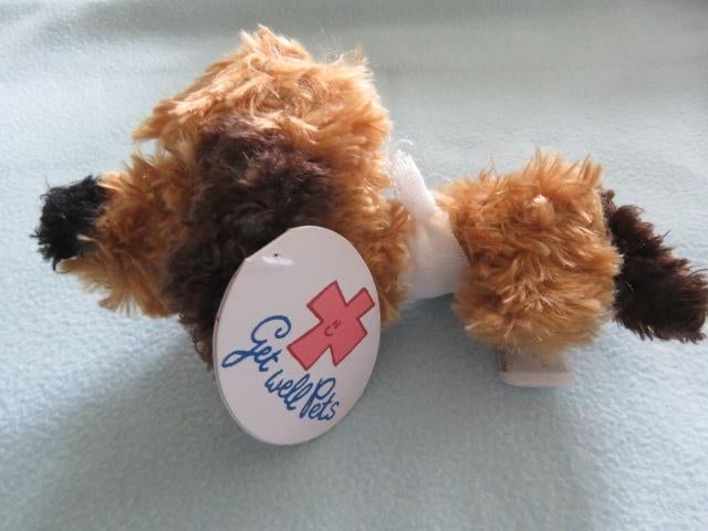 Hondje met verband Get well pets - Beterschap beestjes NIEUW, Nieuw, Wasbaar, Klein (minder dan 20 cm), Bruin