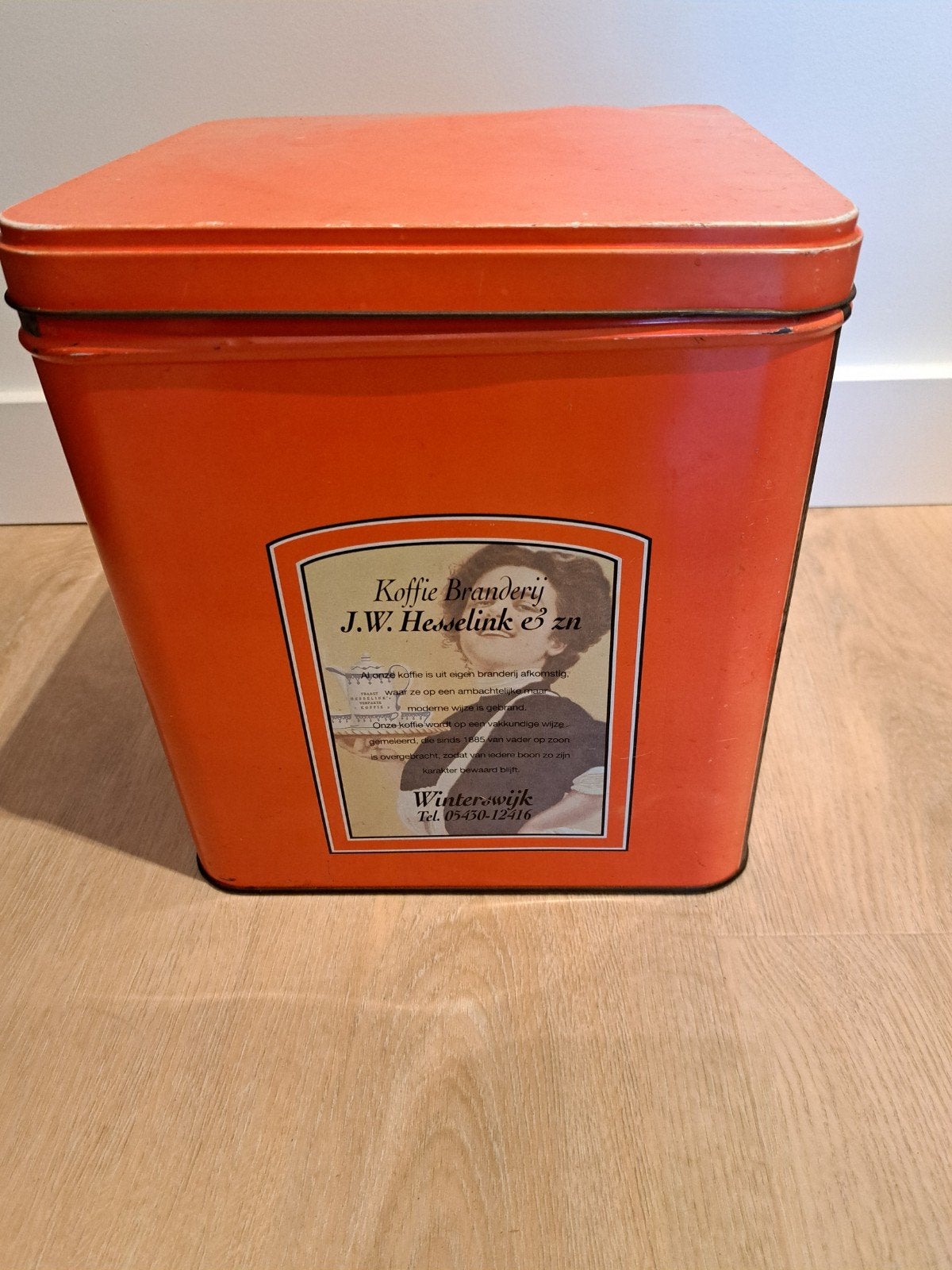 Vintage Koffie Branderij J.W. Hesselink & zn blik, Verzamelen, Ophalen, Gebruikt, Koffie