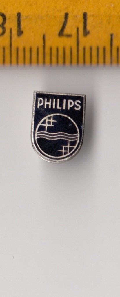 Philips Radio embleem schildje logo Zwart C, Ophalen of Verzenden