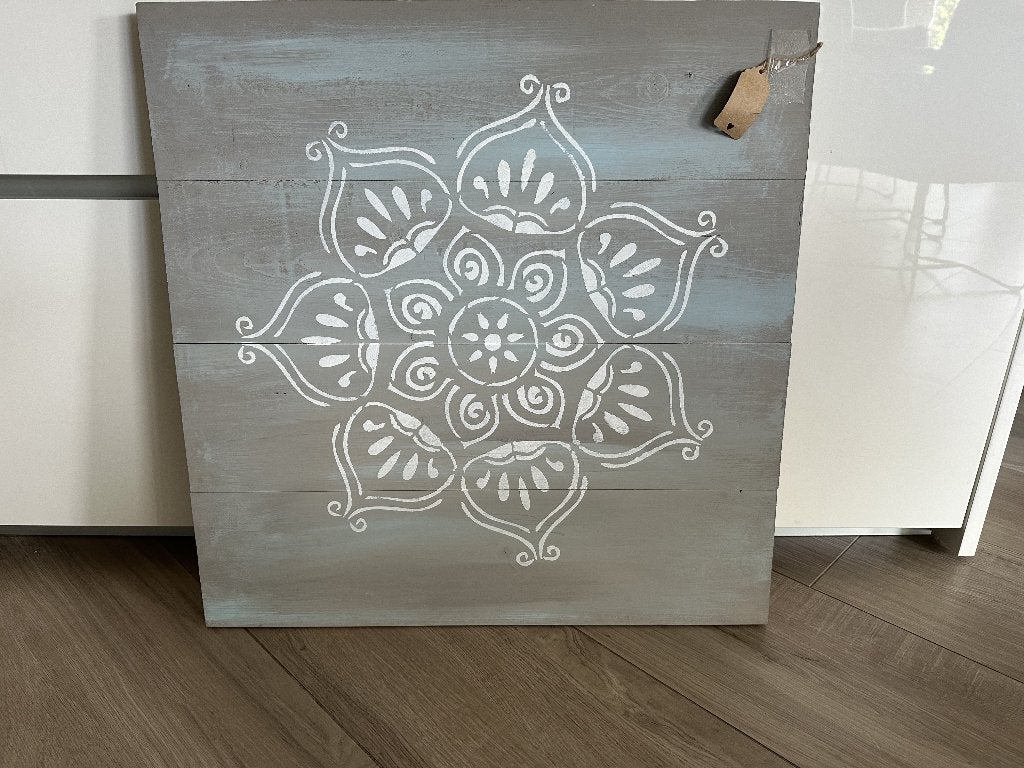 Prachtige houten wanddecoratie met Mandala schildering, Ophalen, Boho, 74 cm, Hout