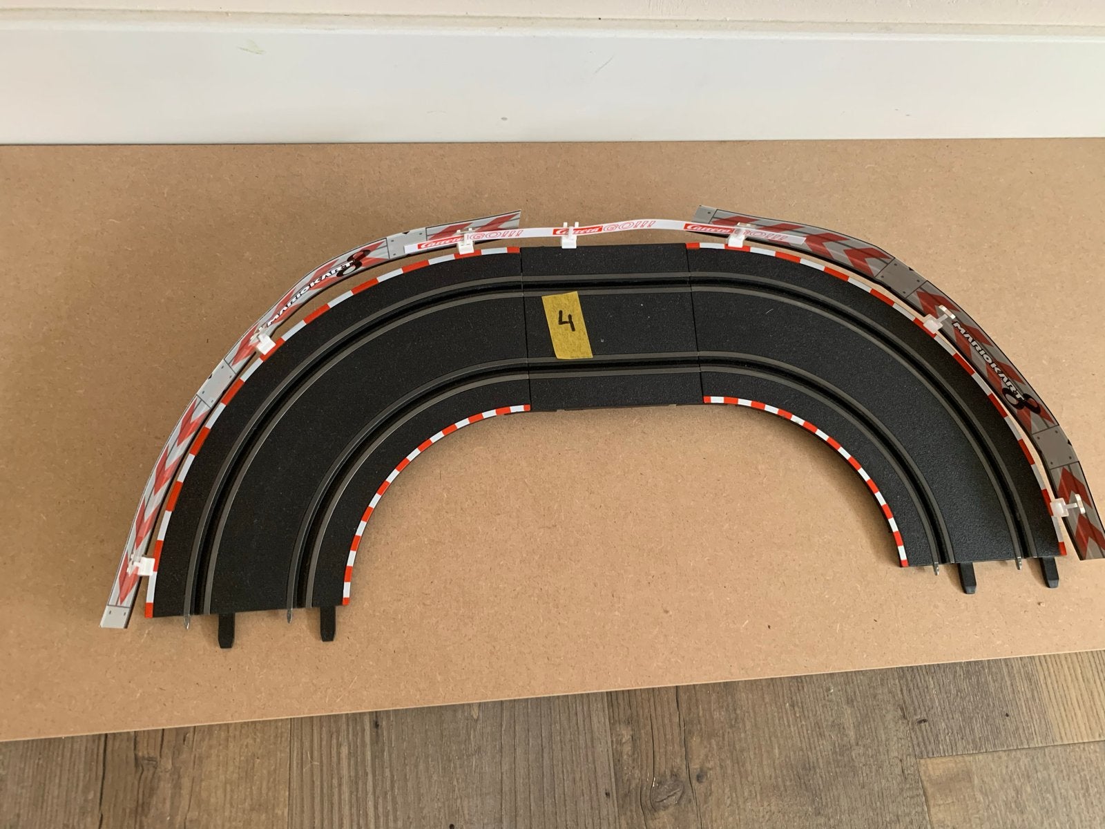 Carrera Go Brede Bocht met Vangrail - Compleet, Gebruikt, Onderdelen, Carrera, Ophalen of Verzenden
