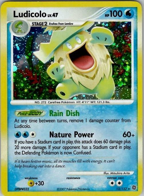 pokemon Ludicolo Secret Wonders 13/132 Holo, Ophalen of Verzenden, Zo goed als nieuw, Losse kaart, Foil