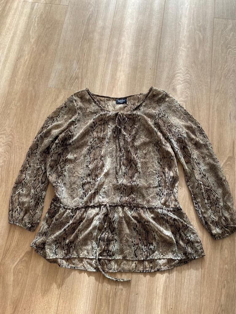 Nieuw blouse panterprint mt 44 box 12, Verzenden, Nieuw, Maat 42/44 (L), Bruin