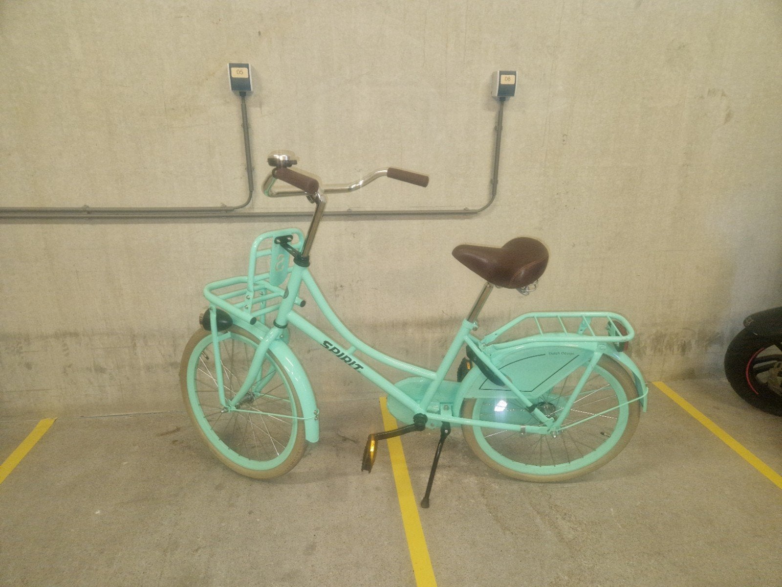 Spirit fiets 22 inch mintgroen met voordrager, Ophalen, Gebruikt, 22 inch