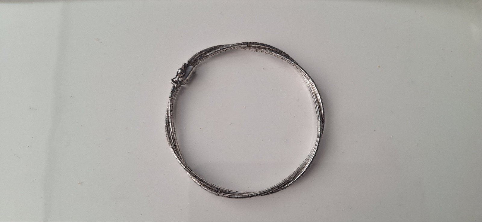 Zilveren 835 gedraaide armband - 19cm, 14 gram, Ophalen of Verzenden, Gebruikt, Zilver, Zilver