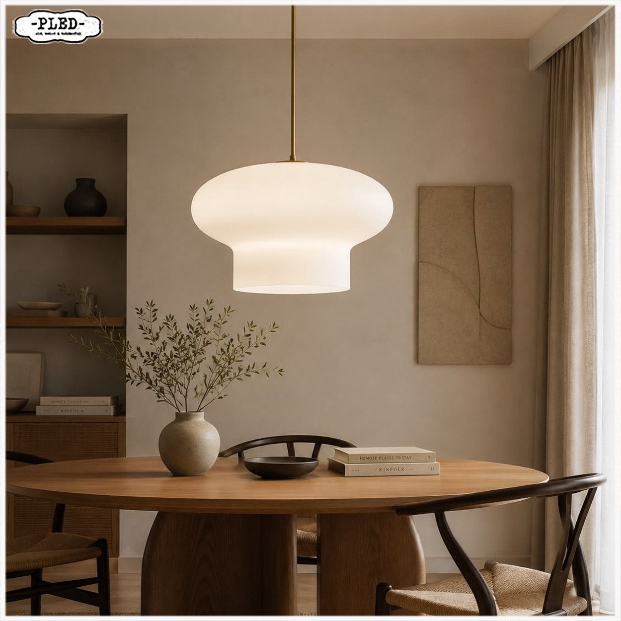 Grote opaline hanglamp Lamp Pendellamp Vintage, Huis en Inrichting, Ophalen, Gebruikt, E27 (groot), Glas