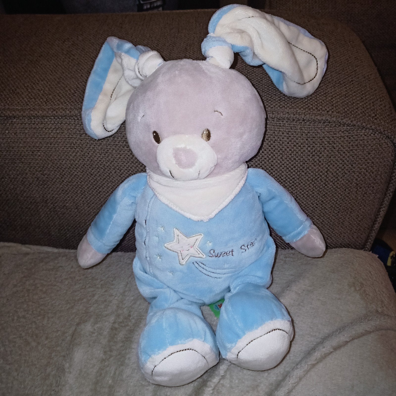 Nicotoy, simba toys rabbit raphael., Blauw, Konijn, Ophalen of Verzenden, Zo goed als nieuw