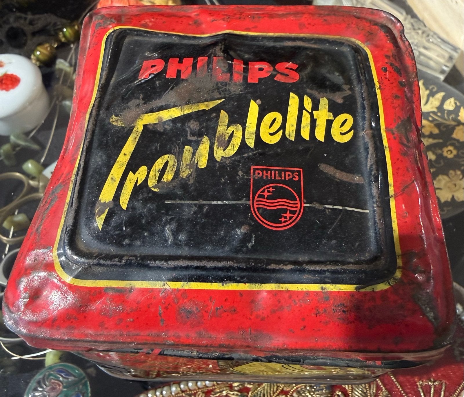 Vintage Philips Troublelite Autoverlichting in Blik, Gebruikt, Ophalen of Verzenden, Philips