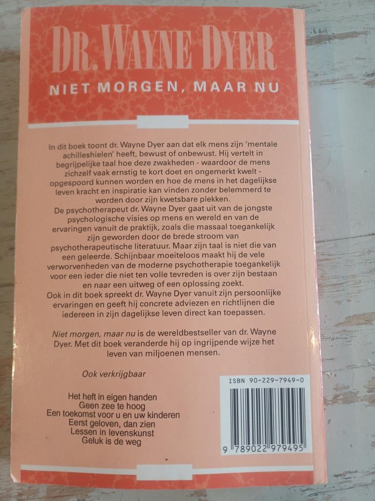 Dr. Wayne Dyer - Niet Morgen, Maar Nu, Ophalen of Verzenden, Gelezen, Overige onderwerpen, Dr. Wayne Dyer