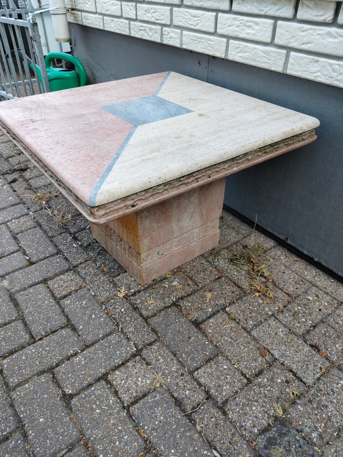 Marmer salontafel brutalist Italiaans Design, Ophalen, Overige materialen, Gebruikt, 50 tot 100 cm