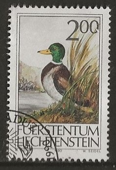 Liechtenstein 21, eend voor GWD52, Verzenden, Overige landen, Gestempeld