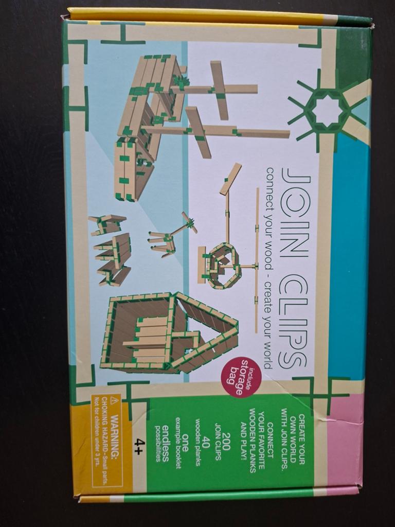 Join Clips Bouwset met Houten Plankjes en Clips, Kinderen en Baby's, Speelgoed | Bouwstenen, Ophalen of Verzenden, Zo goed als nieuw