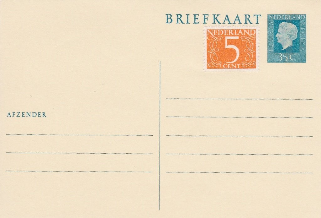 Postwaardestuk- Briefkaart , Geuzendam 353** bijfrankering, Ophalen of Verzenden, Briefkaart