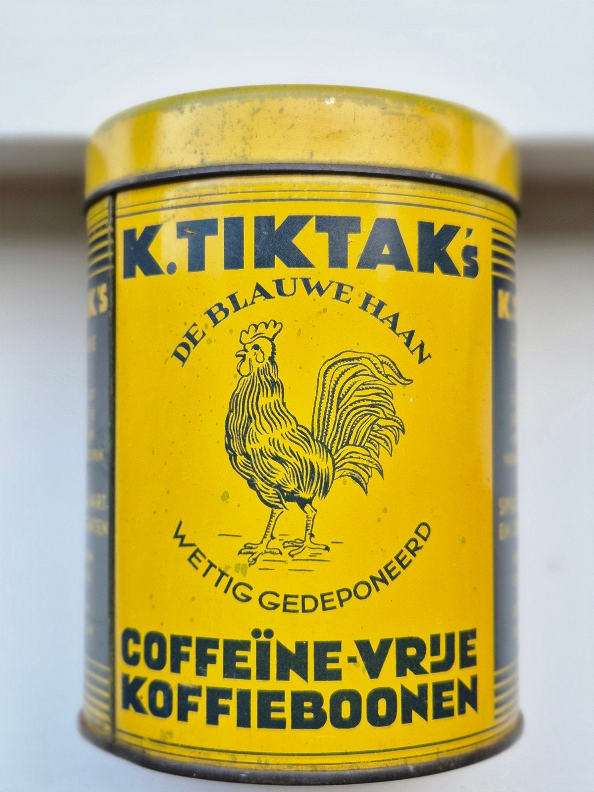 K.Tiktak's De Blauwe Haan Koffieboonen blik Groningen, Verzamelen, Ophalen of Verzenden, Gebruikt, Overige