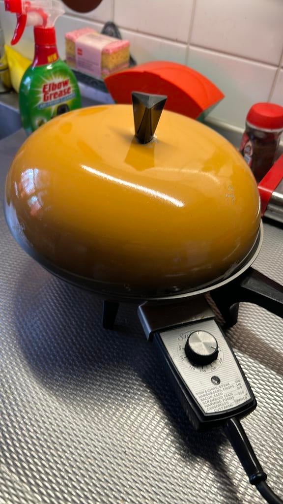 Vintage elektrische pan, Ophalen, Zo goed als nieuw, Overige materialen, Koekenpan of Braadpan