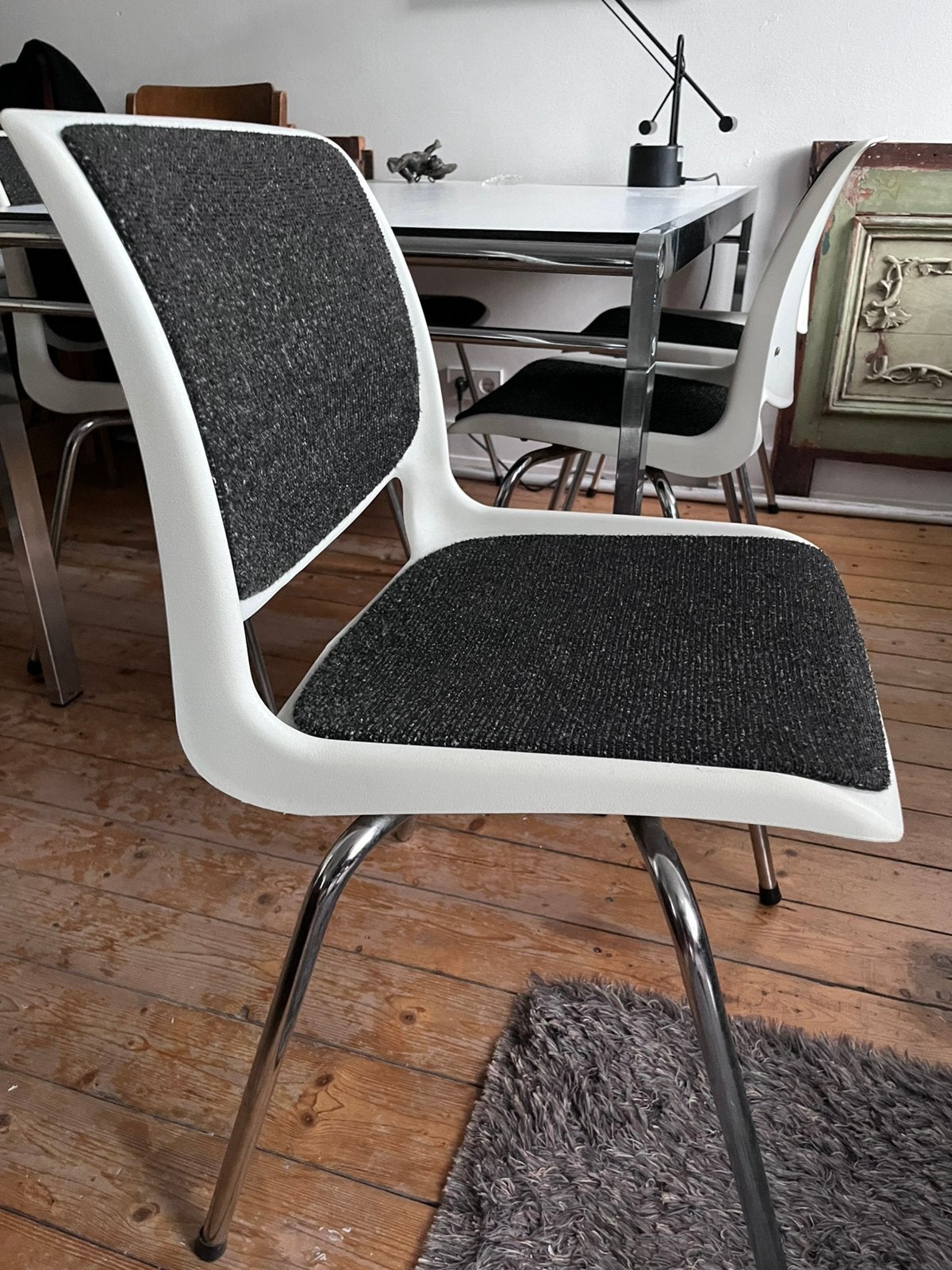 Set van 6 vintage Bendt Winge R 48 stoelen uit de seventies, Ophalen, Kunststof, Gebruikt, Mid century modern