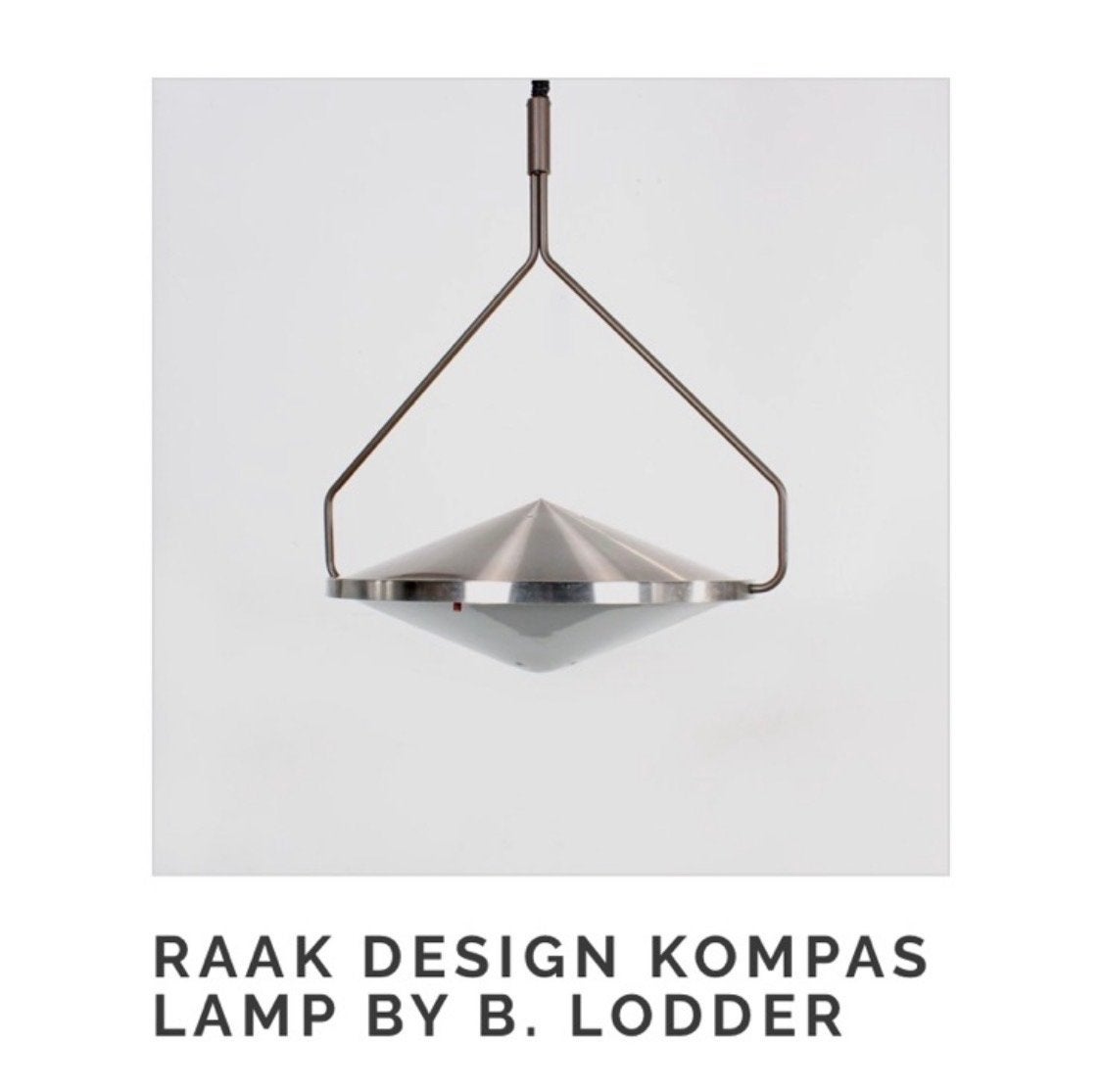 RAAK Design Kompas Lamp B. Lodder - Vintage Hanglamp, Ophalen, Gebruikt, Metaal, Overige fittingen